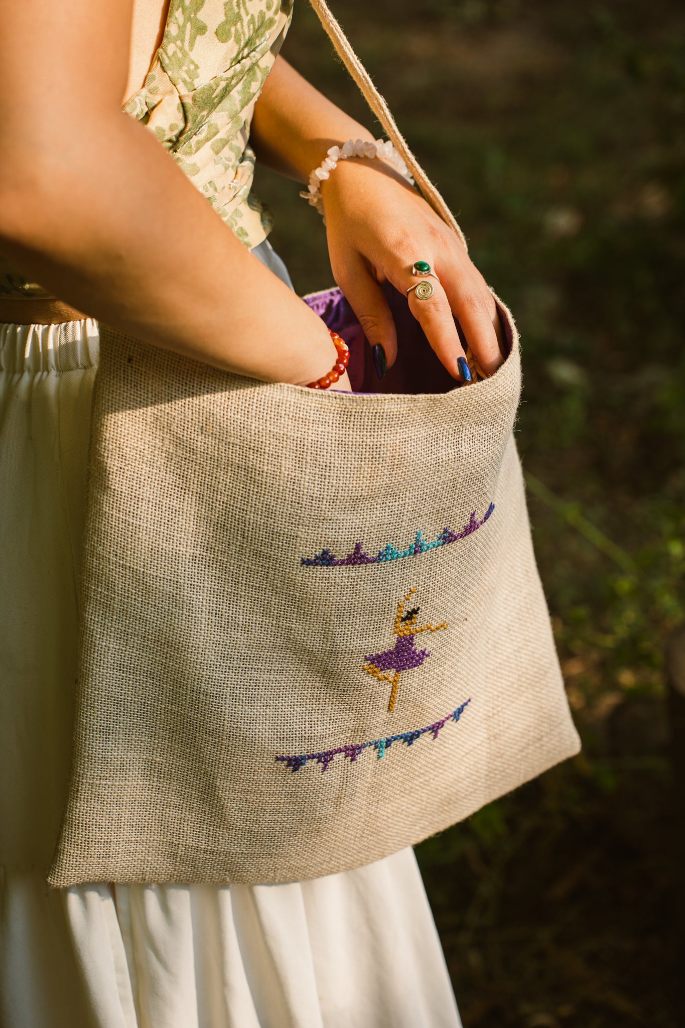 Purple Ballerina Tote Bag