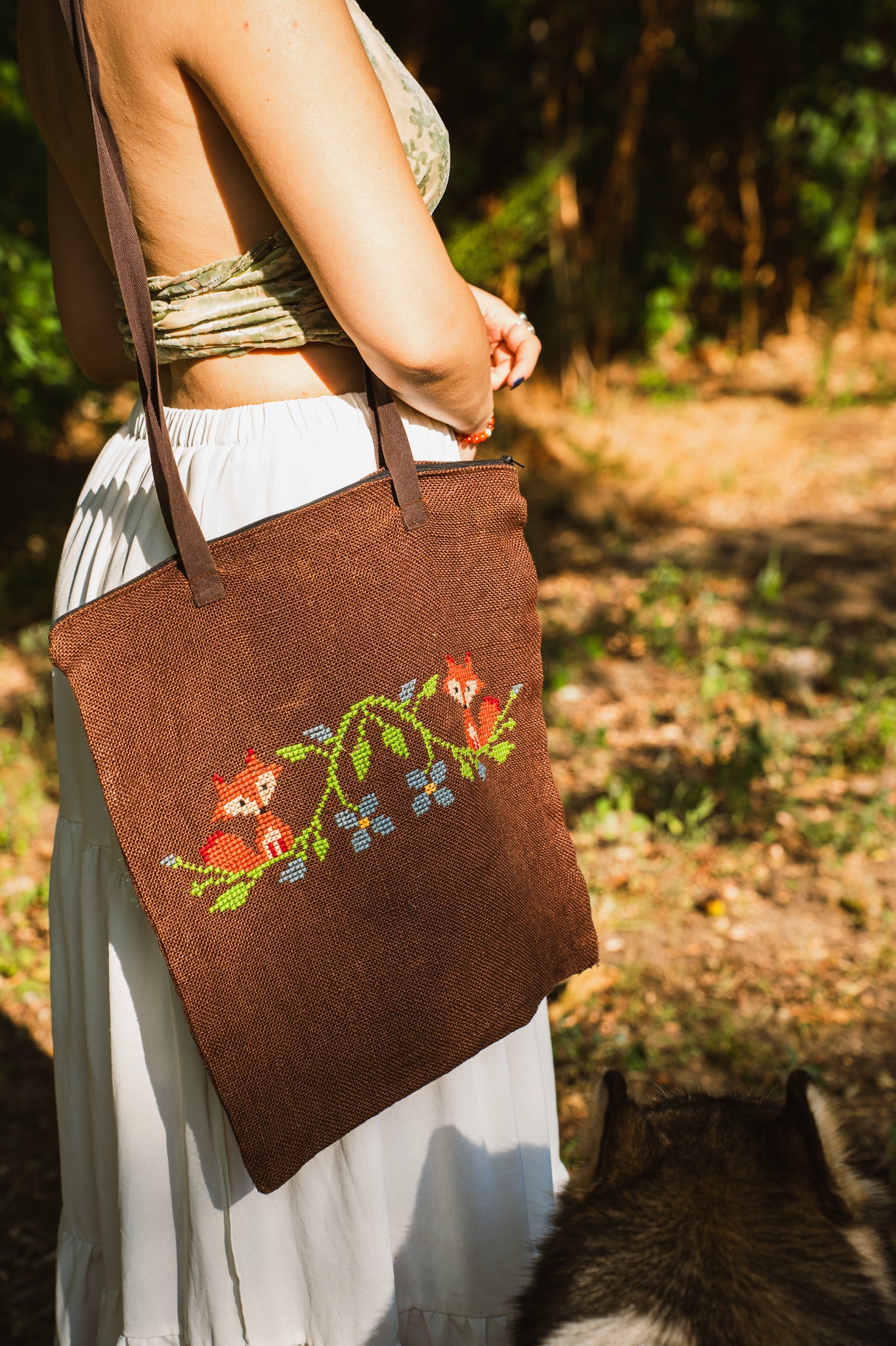 Cottage Foxes Tote Bag