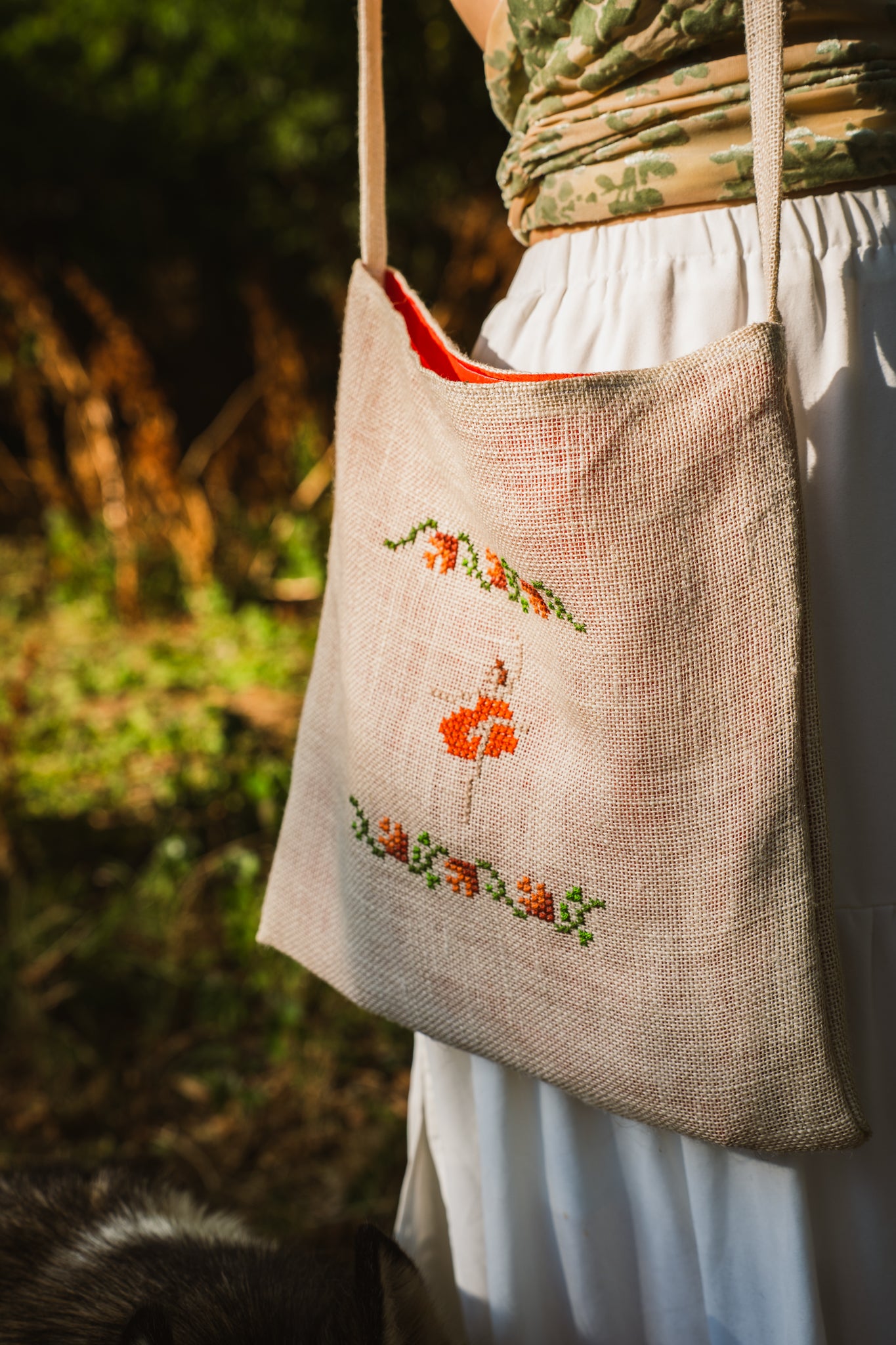 Orange Ballerina Tote Bag