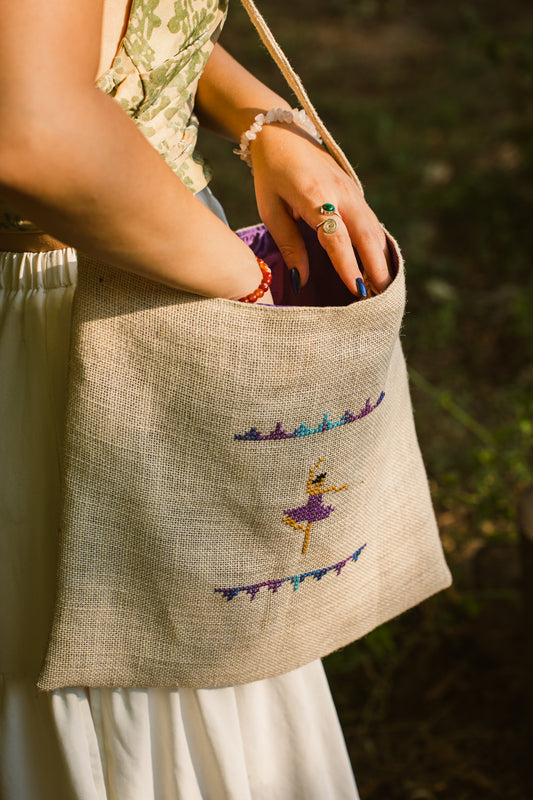 Purple Ballerina Tote Bag