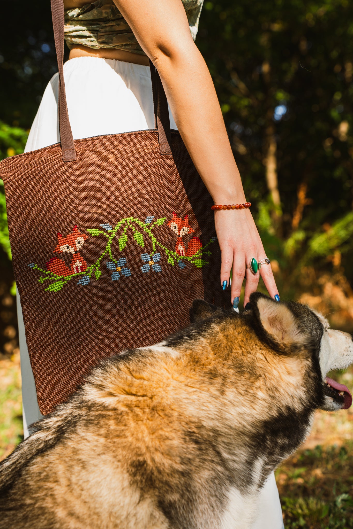 Cottage Foxes Tote Bag