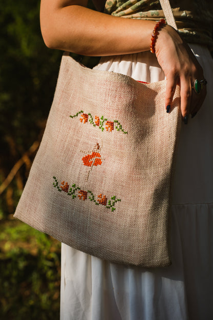 Orange Ballerina Tote Bag